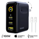Baseus PicoGo AE21 Digital Display Fast Charger 2C+U 100W includes Mini White Cable Type-C to Type-C 100W 20V/5A 1.5m (Cosmic Black) (E0121C00)