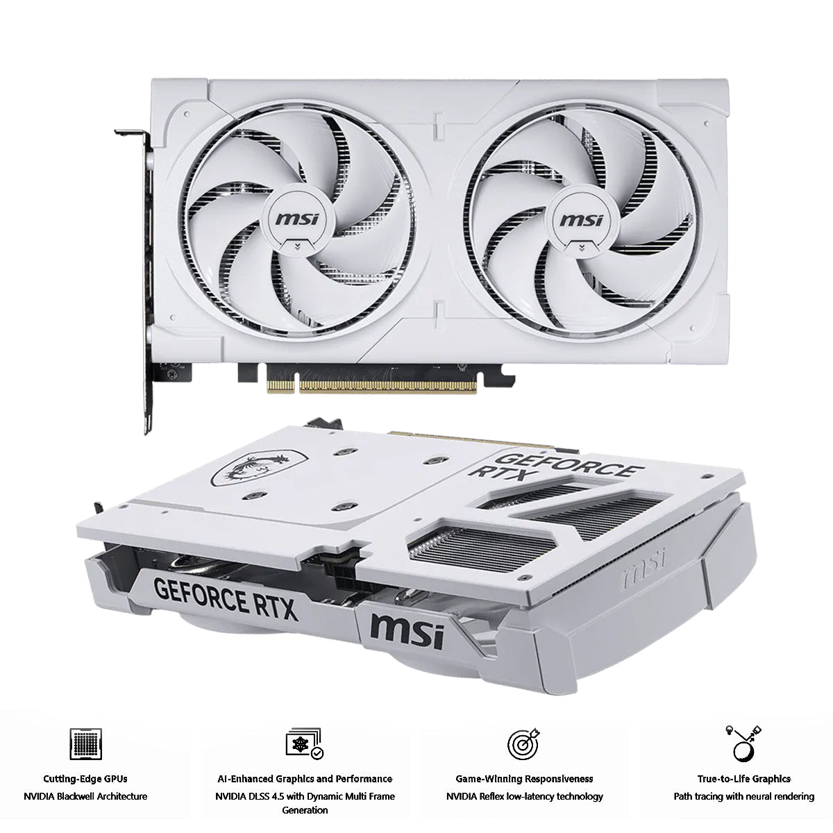 MSI GeForce RTX 5060 Ti 8GB Ventus 2X OC Plus GDDR7 Graphics Card (White)