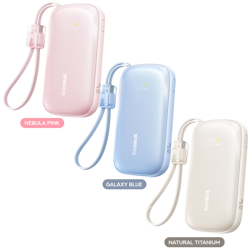 Baseus EnerFill FC21 Qpow 3 Ultra Digital Display Power Bank with Detachable Cable 10000mAh 22.5W