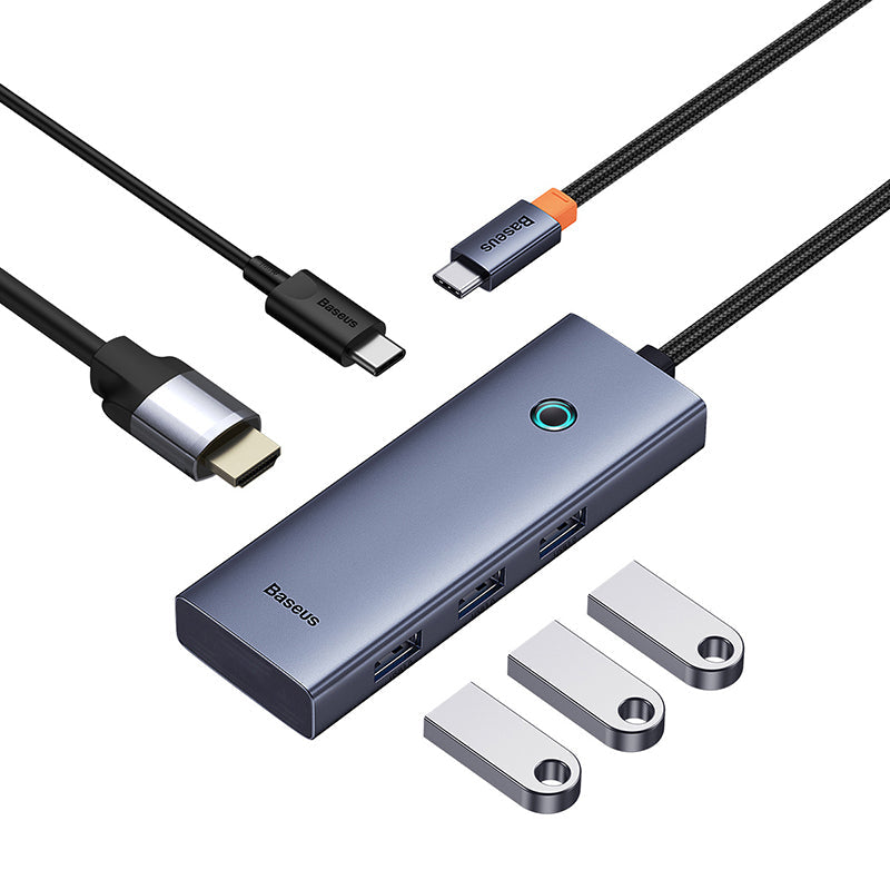 Baseus UltraJoy Series 5-Port Hub Docking Station USB-C to HDMI 4K@30Hz + 3xUSB-C 3.0 + PD