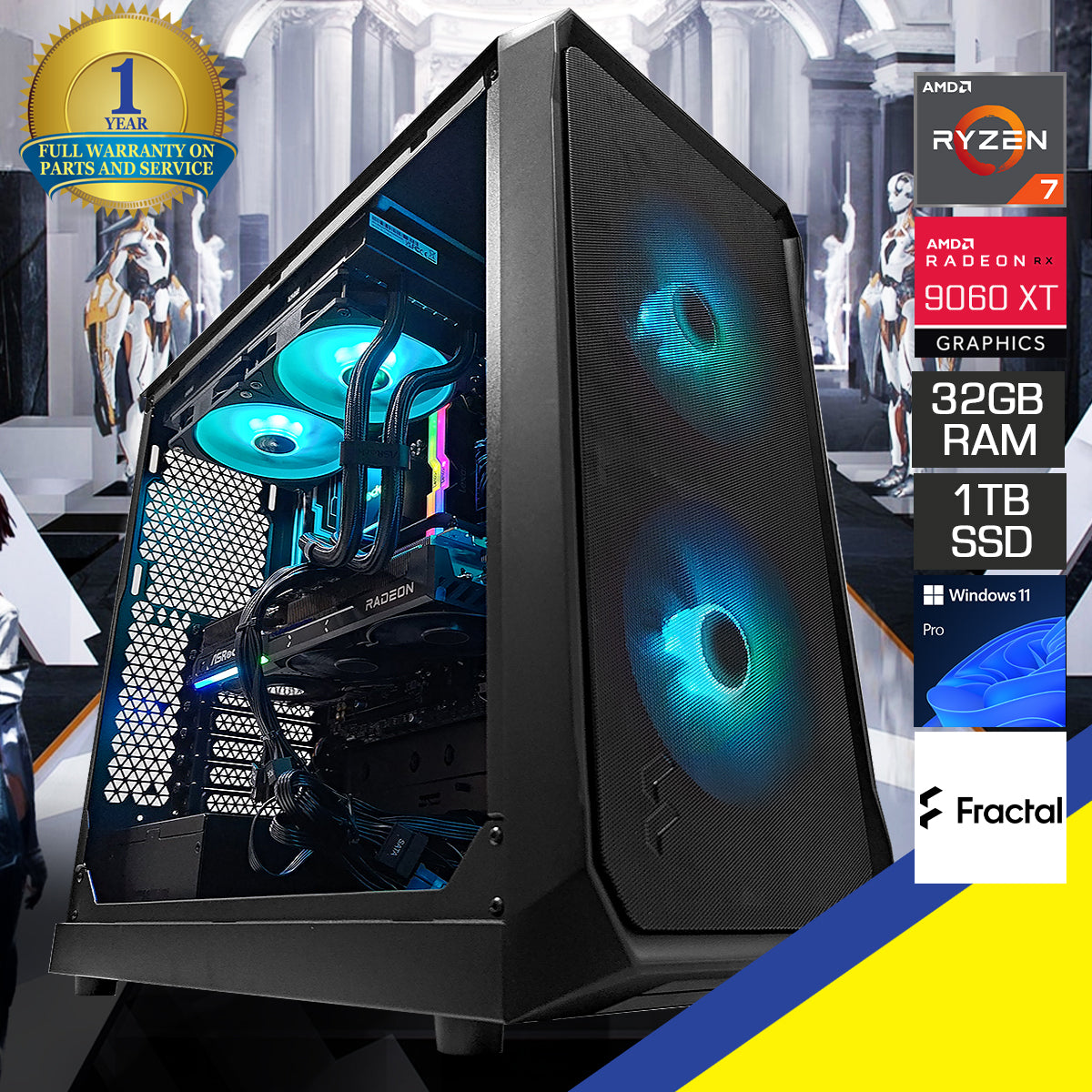 Optima Focus Black Desktop Gaming PC