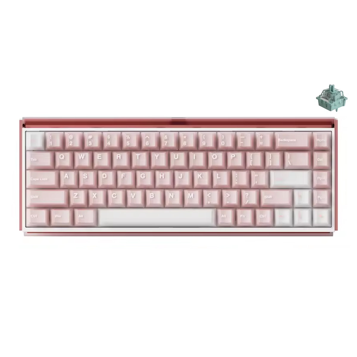 Akko Ray68 RGB Wired Mechanical Keyboard (Misty Pink & White)