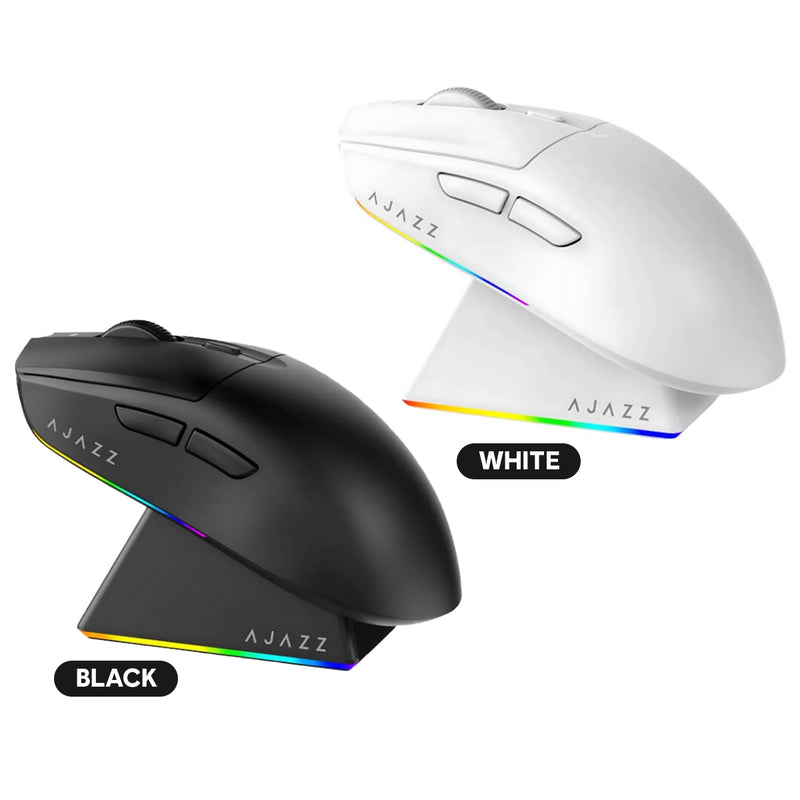 Ajazz AJ139 V2 MC Tri-Mode Gaming Mouse (Black, White)
