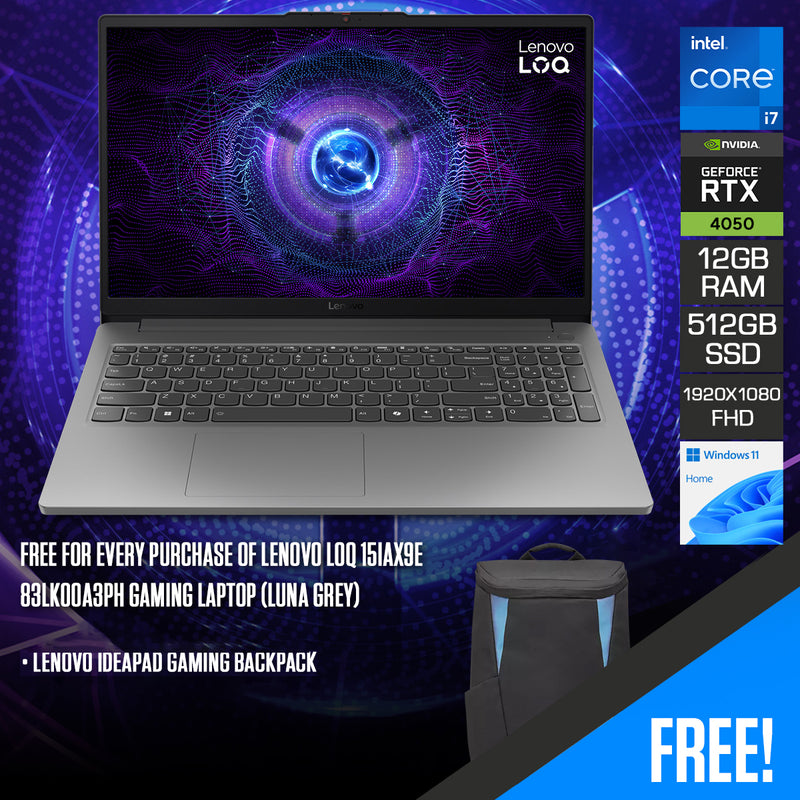 Lenovo LOQ 15IAX9E 83LK00A3PH Gaming Laptop (Luna Grey)