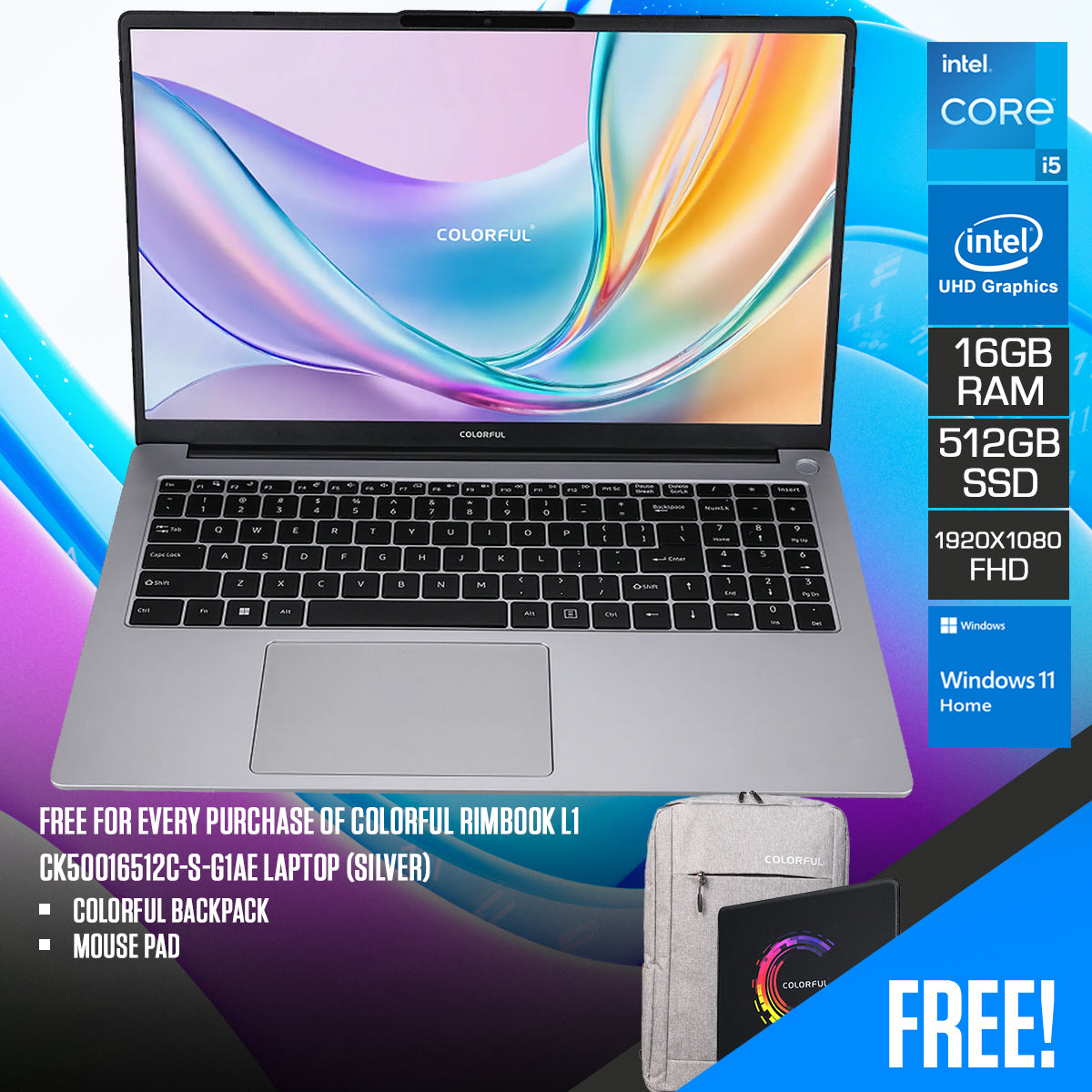 Colorful Rimbook L1 CK50016512C-S-G1AE Laptop (Silver)