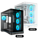 Sama V62S Mid-Tower Curved Panoramic TG Panel PC Case with 4x Pre-Installed ARGB Infinity Fans
