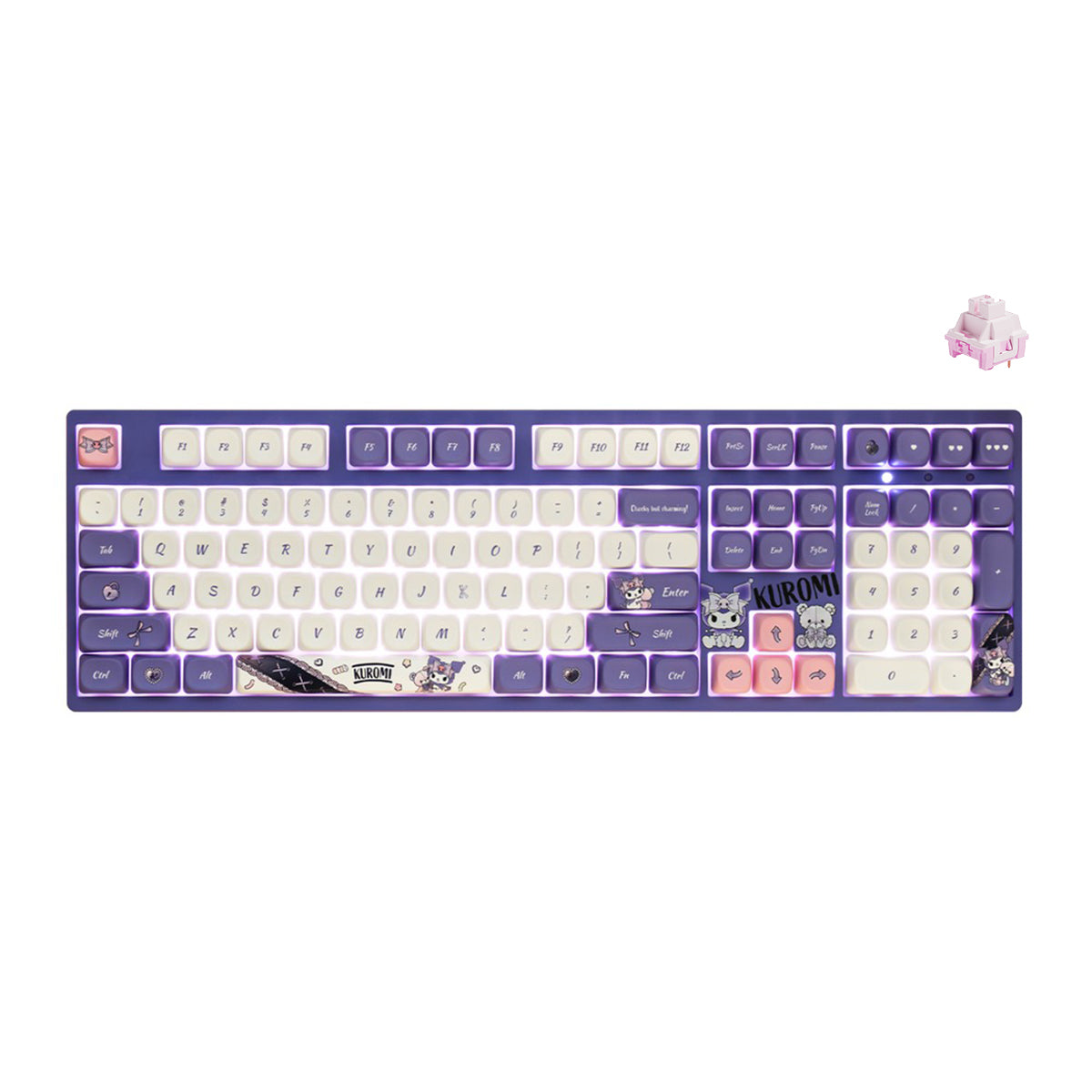 Akko Kuromi 3108 V3 Wired Mechanical Keyboard (Akko Frost Pink Switch)
