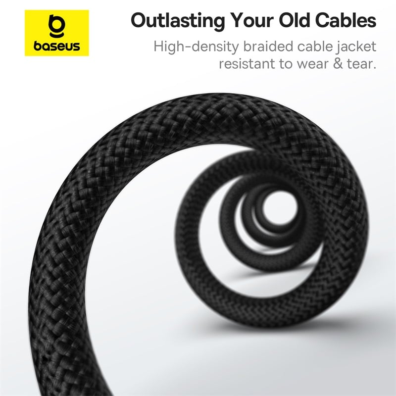 Baseus Tungsten Gold Magnetic Charging Cable USB-A to USB-C 100W 1m (Cluster Black)