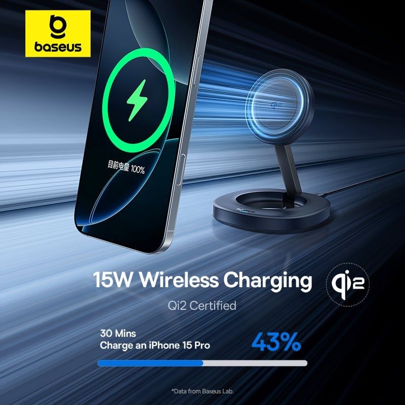 Baseus EnerFill FF11 Foldable Wireless Charger 15W includes USB-C to USB-C Data Cable 1M