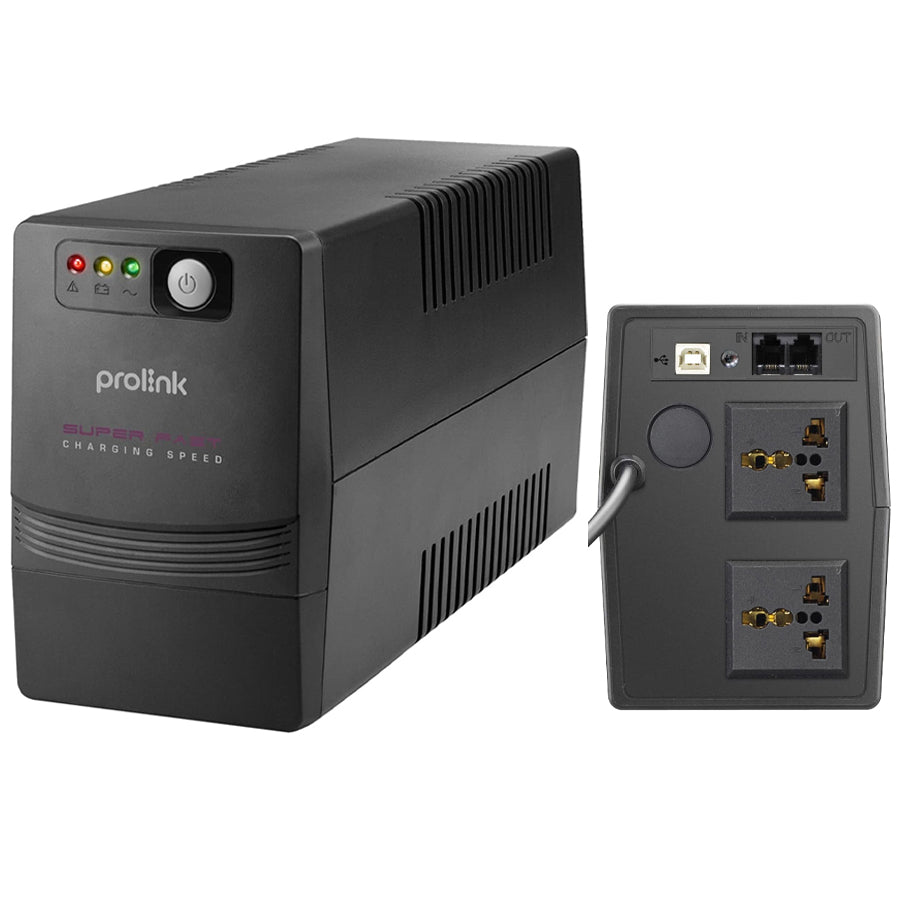 Prolink PRO851SFCU-4N 850VA 510W Super-Fast Charging Line Interactive UPS with Built-in AVR + 4x NEMA Socket + USB Port