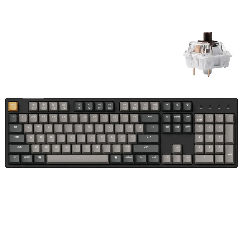 Keychron C2 Pro QMK/VIA White Backlight Full Size Wired Mechanical Keyboard - Black