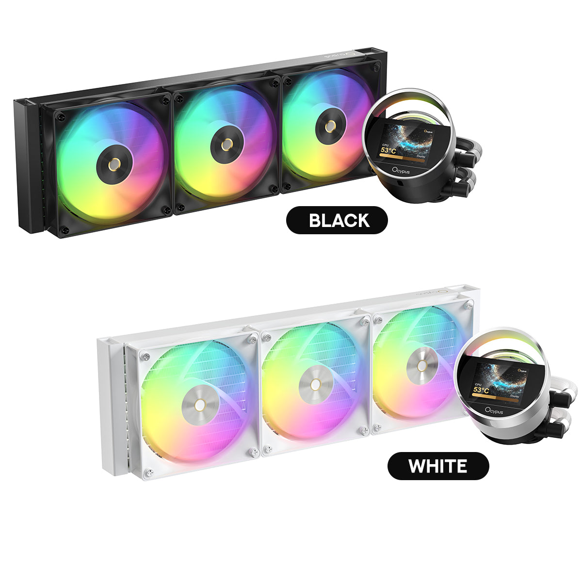 Ocypus Sigma L36 ARGB 360mm ARGB AIO Liquid Cooler with 2.4" IPS Display