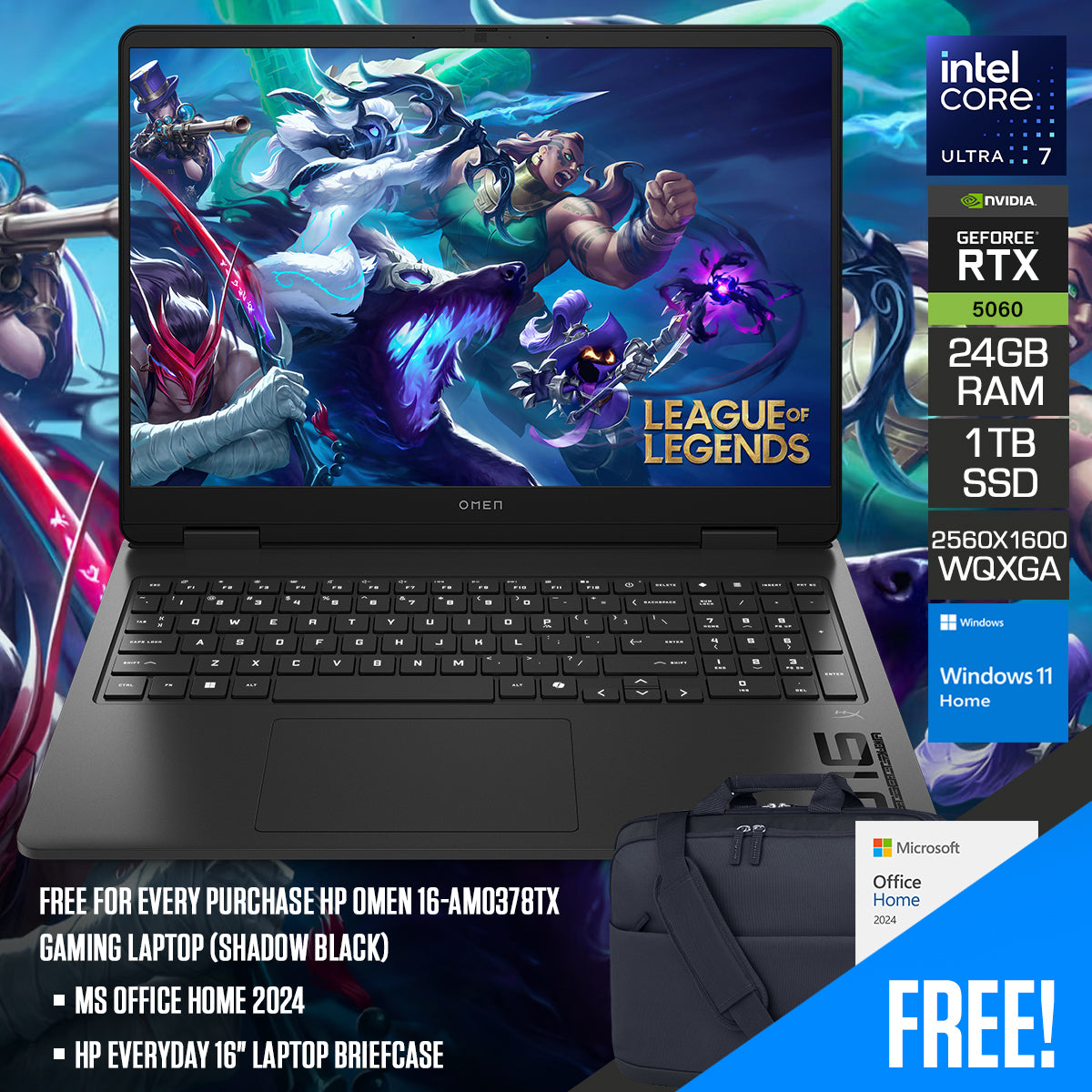 HP OMEN 16-am0378TX Gaming Laptop (Shadow Black)