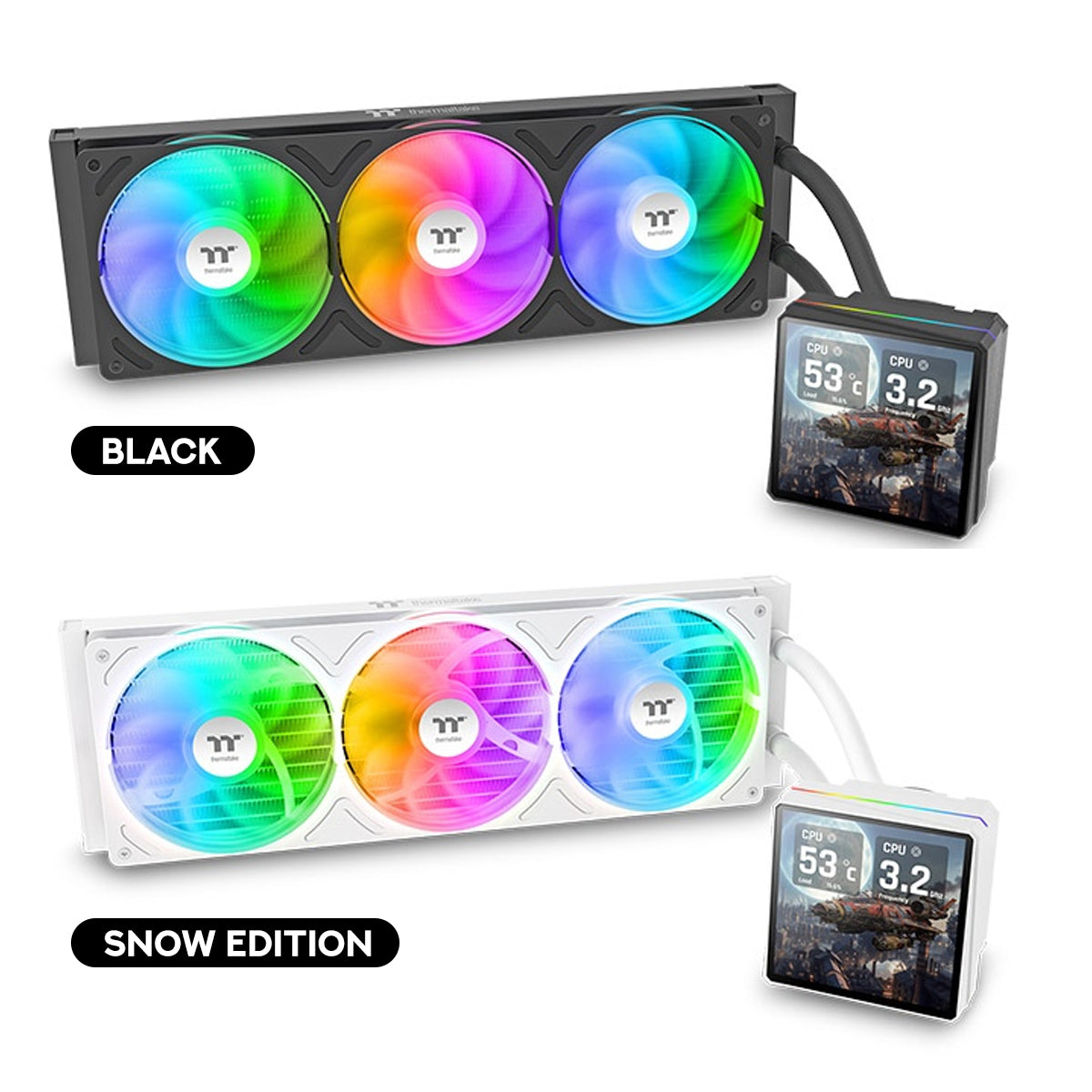 Thermaltake TH360 V3 Ultra ARGB Sync AIO Liquid Cooler with 3.95" LCD Display