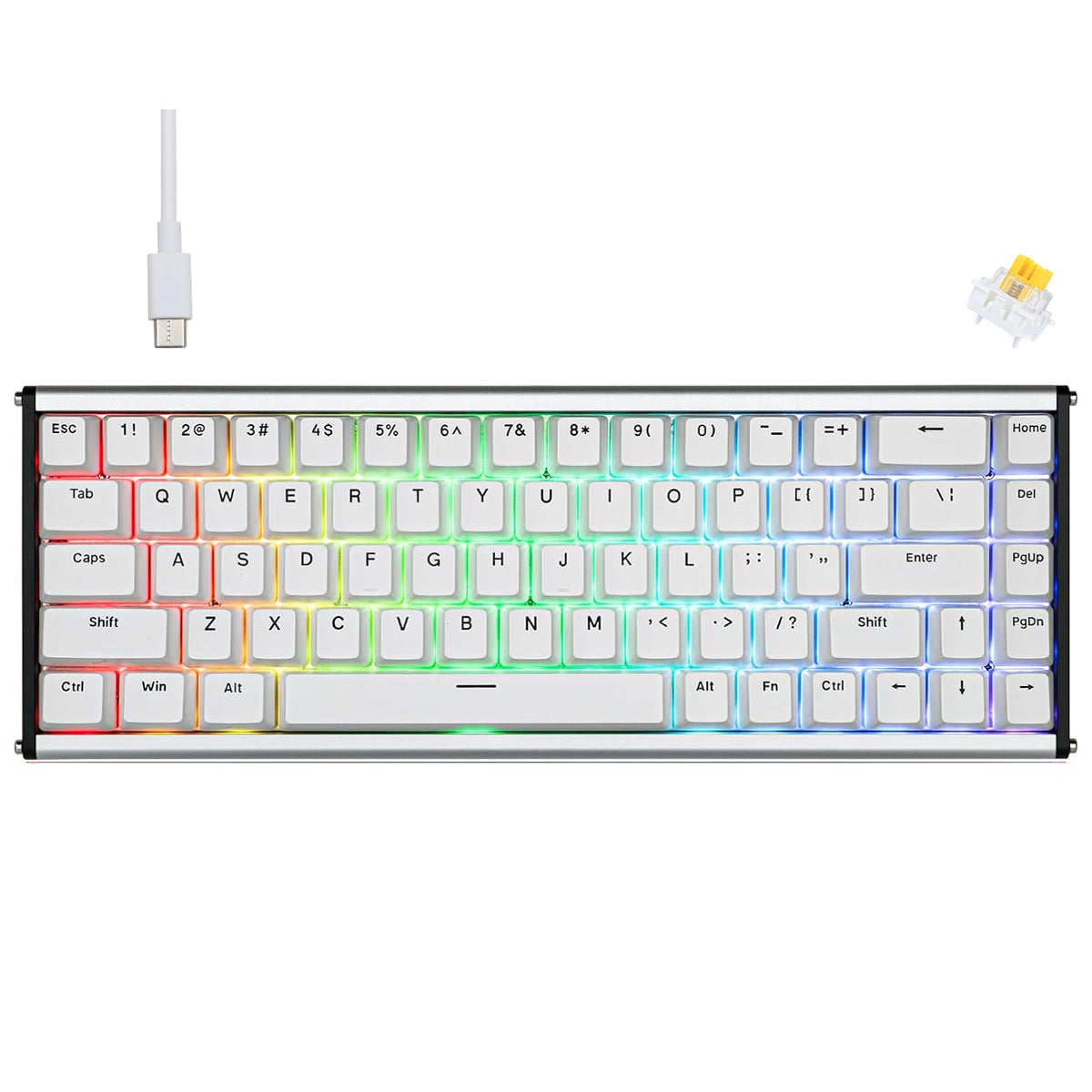 Ajazz ALUX68 Plus RGB Wired 68-Keys Aluminum CNC Case Hot-Swappable Mechanical Keyboard