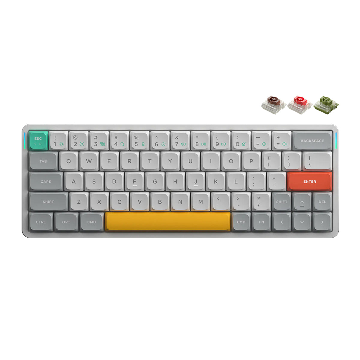 NuPhy Air60 V2 QMK/VIA Low-Profile Wireless Mechanical Keyboard - Lunar Gray