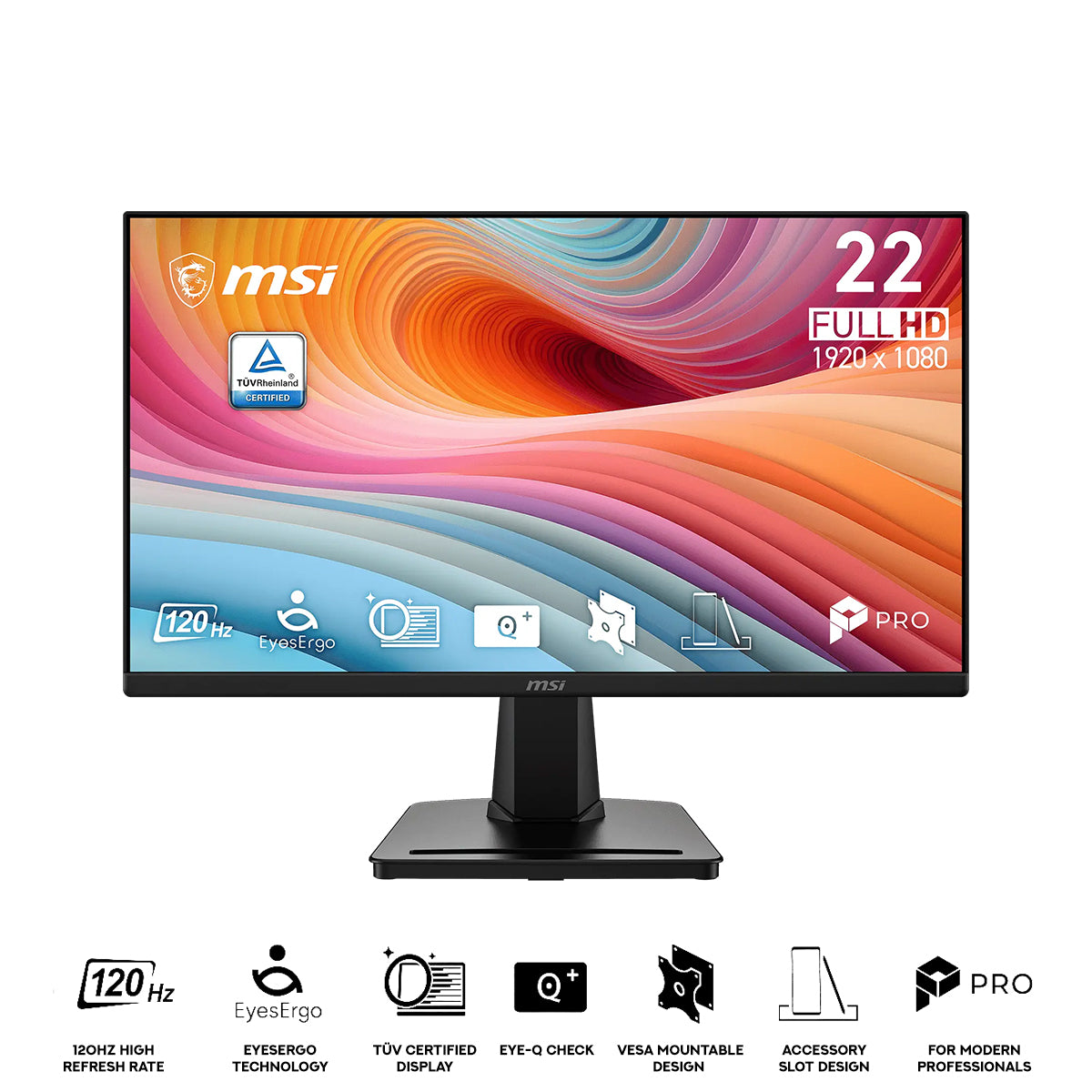 MSI Pro MP225 E12L 22" FHD (1920x1080) 120Hz 1ms (MPRT) / 4ms (GtG) IPS Business Productivity