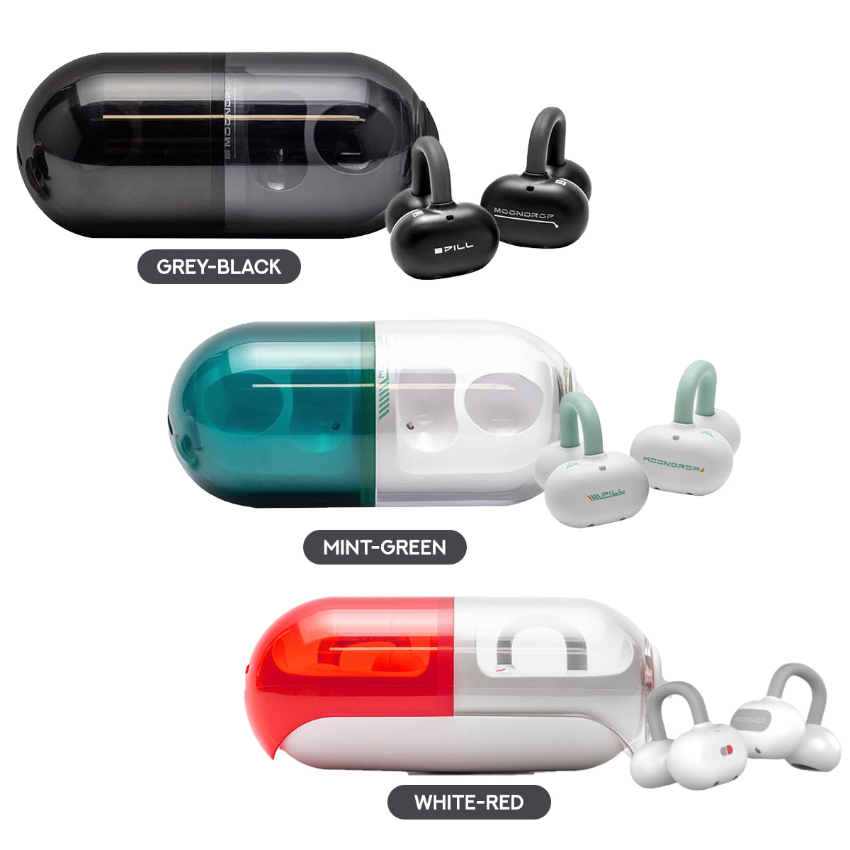 Moondrop Pill Open Ear Clip AI ENC HiFi Sound IPX4 OWS Ear-clip Earbuds