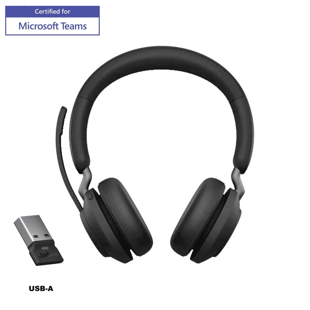 Jabra Evolve2 65 LINK380A MS Stereo USB-A Wireless Headset (Black)