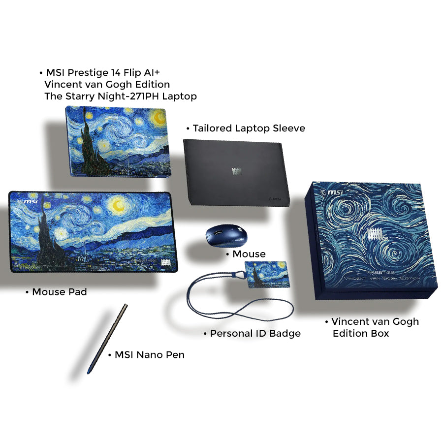 MSI Prestige 14 Flip AI+ Vincent van Gogh Ed. The Starry Night-271PH Laptop