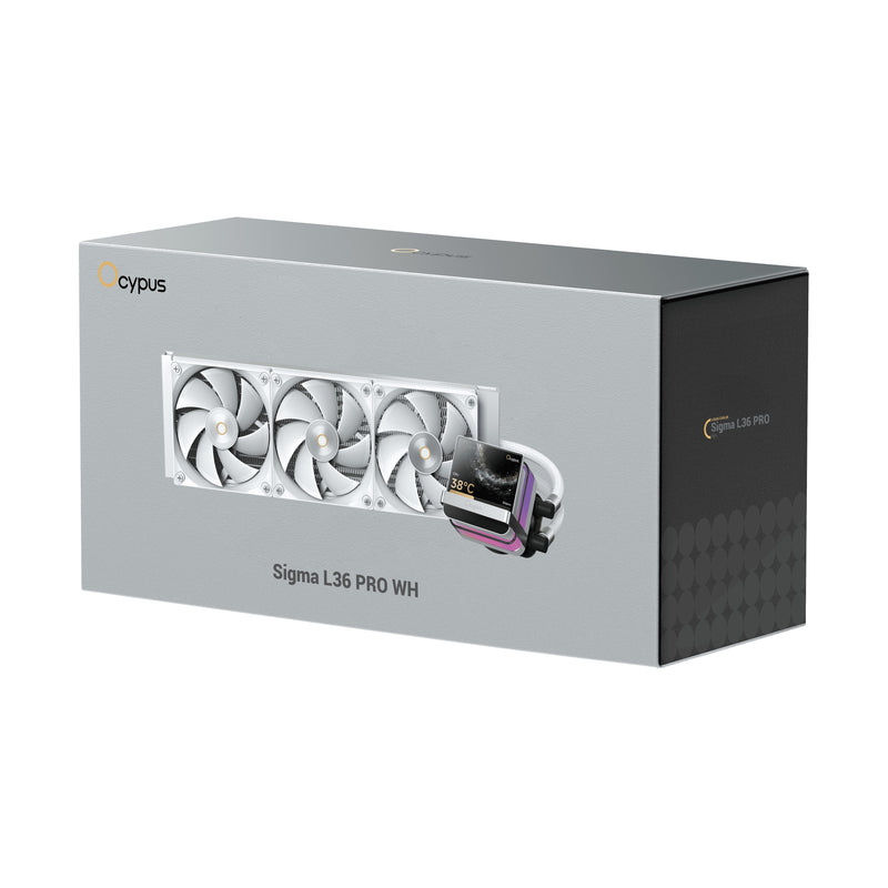 Ocypus Sigma L36 Pro 360mm ARGB AIO Liquid Cooler with 3.5" Square IPS Screen (Black, White)