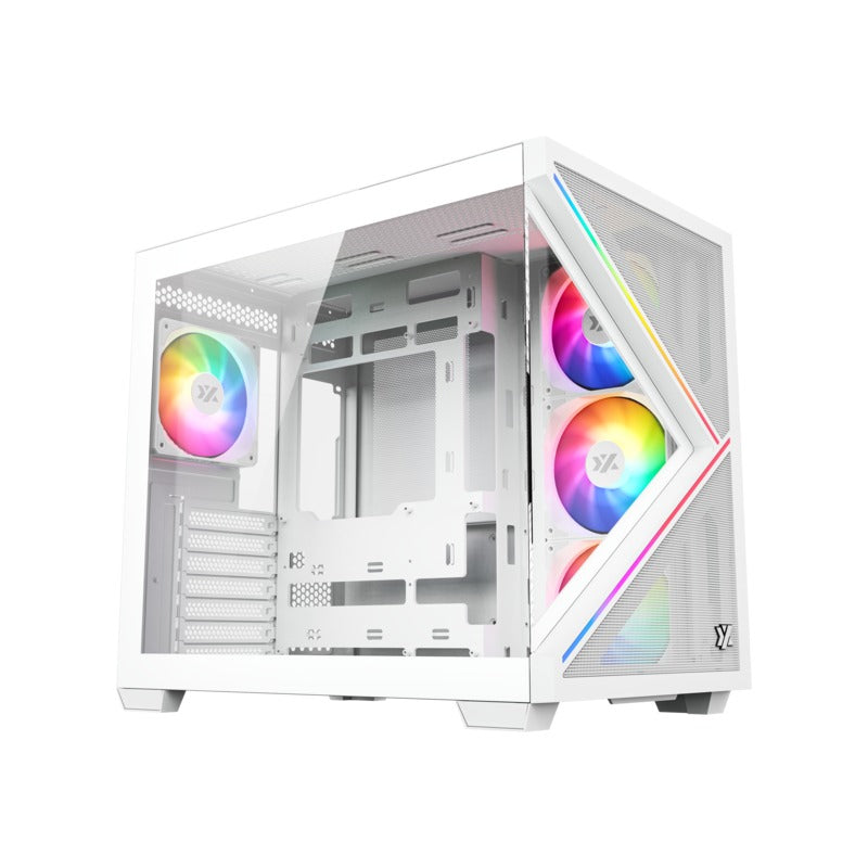 XYZ Qubex ATX PC Case with 4 Pre-Installed 120mm Pulsar ARGB Fans 