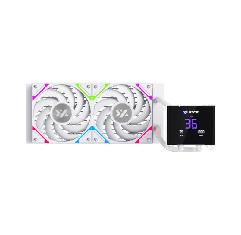 XYZ HydroTemp 240 ARGB Liquid Cooler with Temperature Display (Black, White)