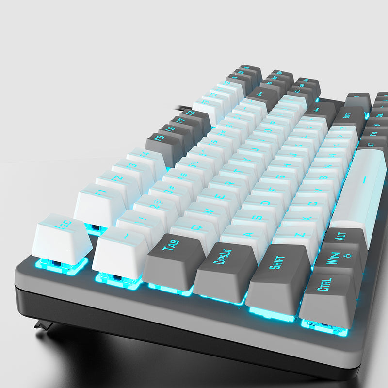 Aula Wind F3287 80% Wired Mechanical Gaming Keyboard - Grey Panel + Grey/White Keycaps (Blue Switch)