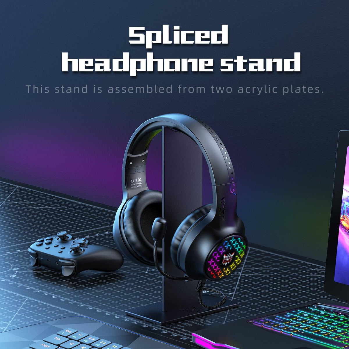 Onikuma TZ5006 5-in-1 RGB Wired Keyboard / Mouse/ Mouse Pad / Headset / Headset Stand Gaming Combo