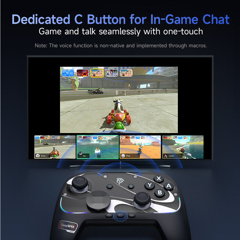 EasySMX S10 Gaming Controller with TMR Sticks, HD Rumble, Swappable D-pad