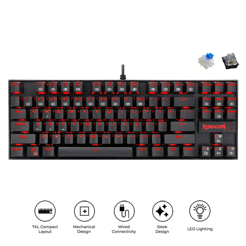 Redragon Kumara Mechanical Gaming Keyboard (K552-2) (Dust-Proof Blue Switch, RPC Linear Switch)