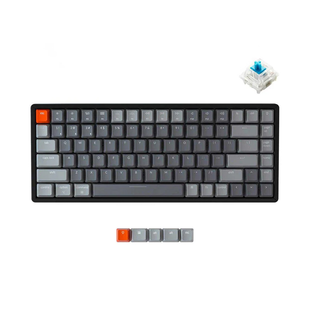 Keychron K2 84-Key RGB Backlight Aluminum Wireless Mechanical Keyboard (Gateron Blue Switch) (K2C2)