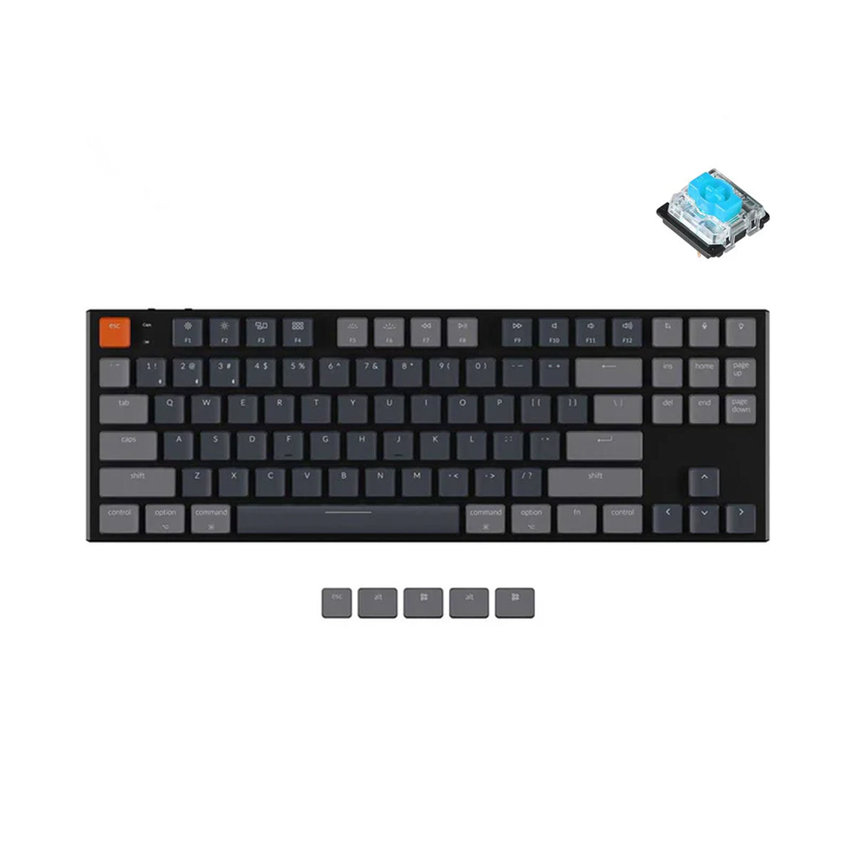 Keychron K1 Tenkeyless 87-Key RGB Wireless Mechanical Keyboard (Gateron Blue Switch) (K1M2)