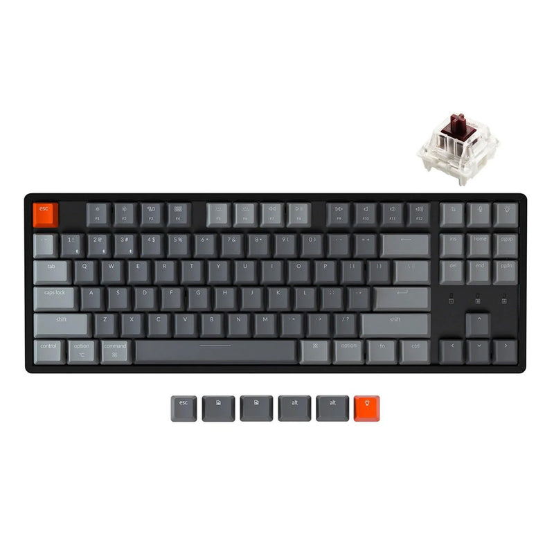 Keychron K8 RGB Backlight Aluminum Hot-Swappable Wireless Mechanical Keyboard (Brown Switch) (K8J3)