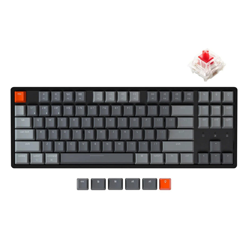 Keychron K8 RGB Backlight Aluminum Hot-Swappable Wireless Mechanical Keyboard (Red Switch) (K8J1)