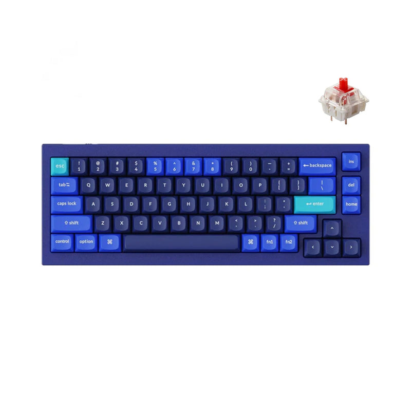 Keychron Q2 QMK Custom Mechanical Fully Assembled Navy Blue Keyboard (Gateron G Pro Red Switch) (Q2J1)
