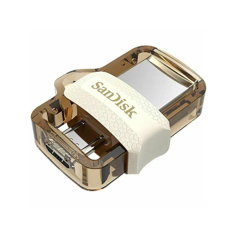 SANDISK Ultra Dual Drive M3.0 64GB USB 3.0 OTG Flash Drive (Gold/White)