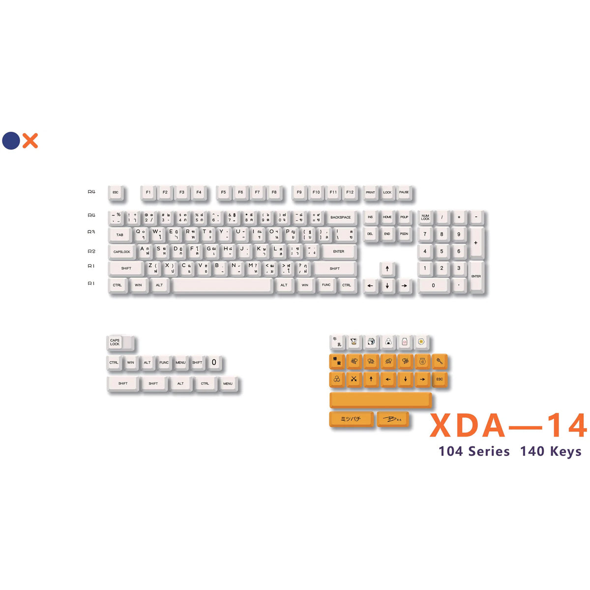 Royal Kludge PBT Keycaps 140 Keys XDA-14
