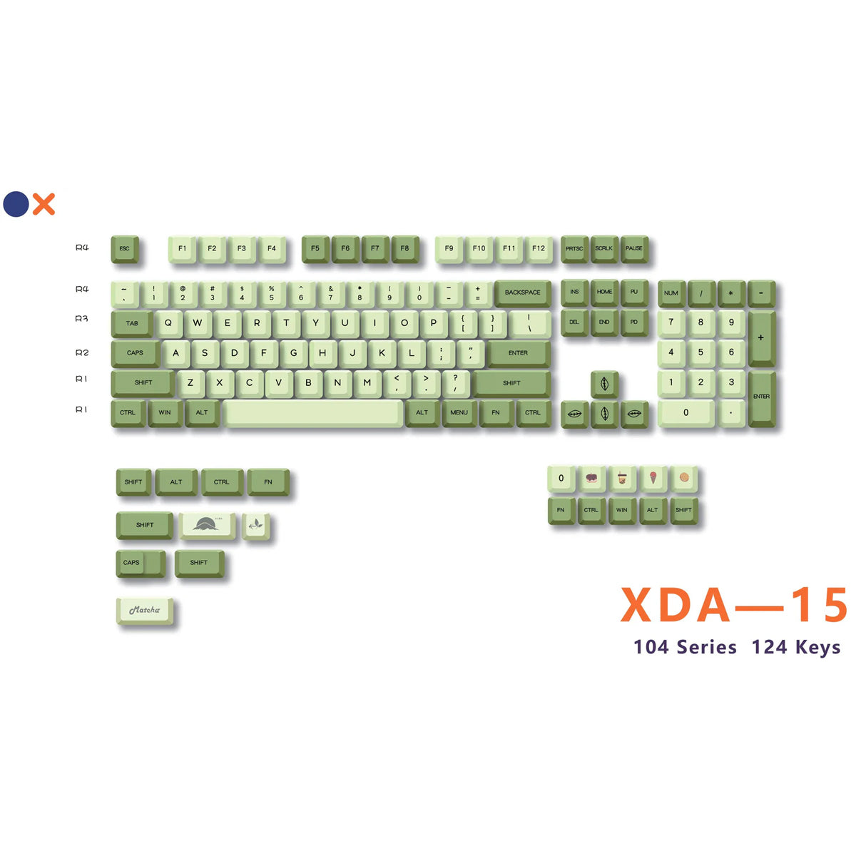 Royal Kludge PBT Keycaps 124 Keys XDA-15
