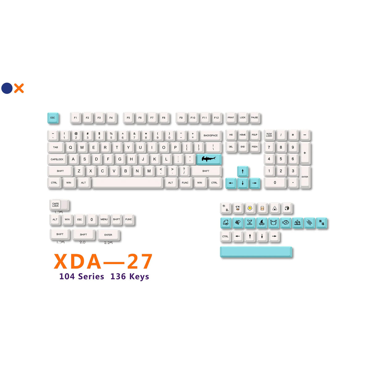 Royal Kludge PBT Keycaps 128 Keys XDA-27