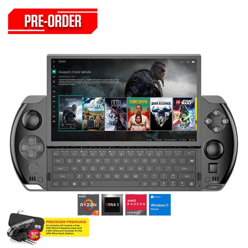 GPD Win4 AMD Ryzen 7 6800U 32GB RAM + 2TB SSD (Black) Pre-order Downpayment - DataBlitz