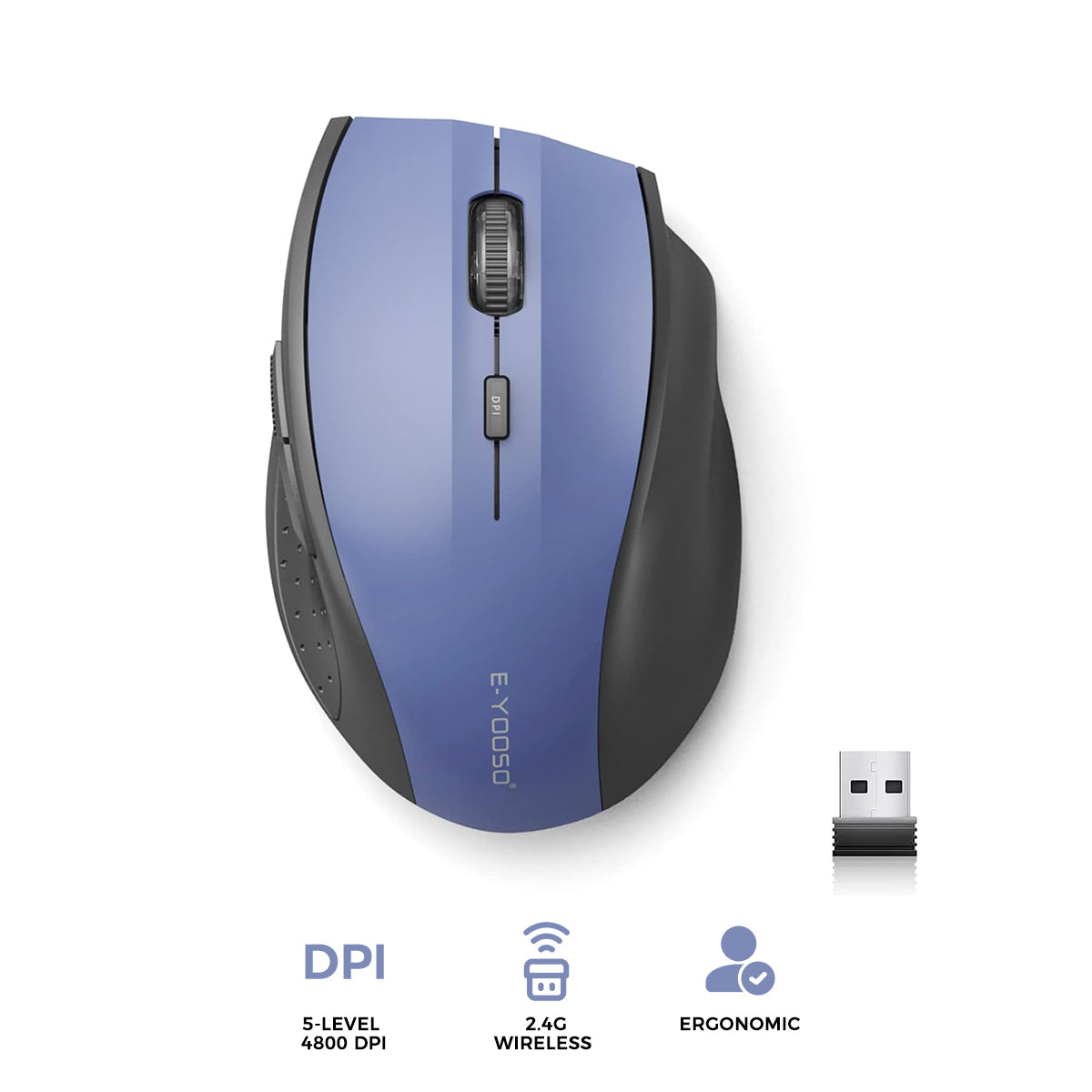 E-Yooso E-1010 Wireless Mouse (Blue)