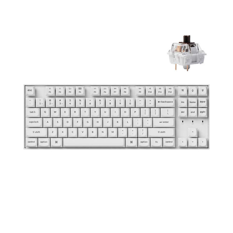 Keychron K8 Pro QMK/VIA Hot-Swappable RGB Backlit Custom Wireless Mechanical Keyboard - White