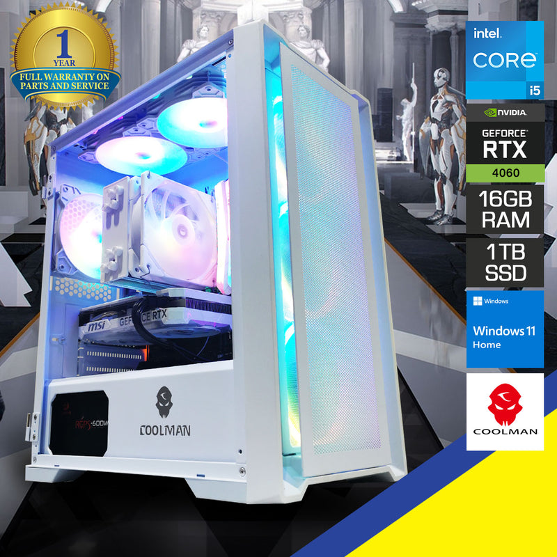 Sigma Ruby V4 Gaming PC White| Intel Core I5-13500|16GB RAM|1TB SSD|RTX 4060 OC| Windows 11 Home