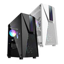 Frontier Trendsonic Vesta Tempered Glass Side ATX Gaming Case (Black, White)