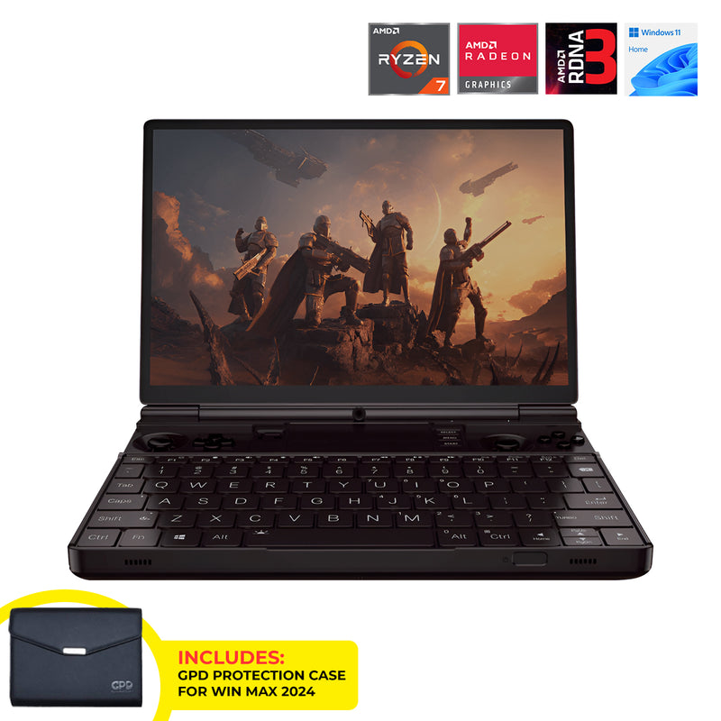 GPD Win Max 2 2024 AMD Ryzen 7 8840U 10.1" WQXGA (2560x1600) IPS 64GB RAM LPDDR5X-7500MT/S 2TB SSD AMD Radeon 780M Graphics (RDNA3) Windows 11 Handheld Gaming PC + GPD Protection Case for Win Max 2024