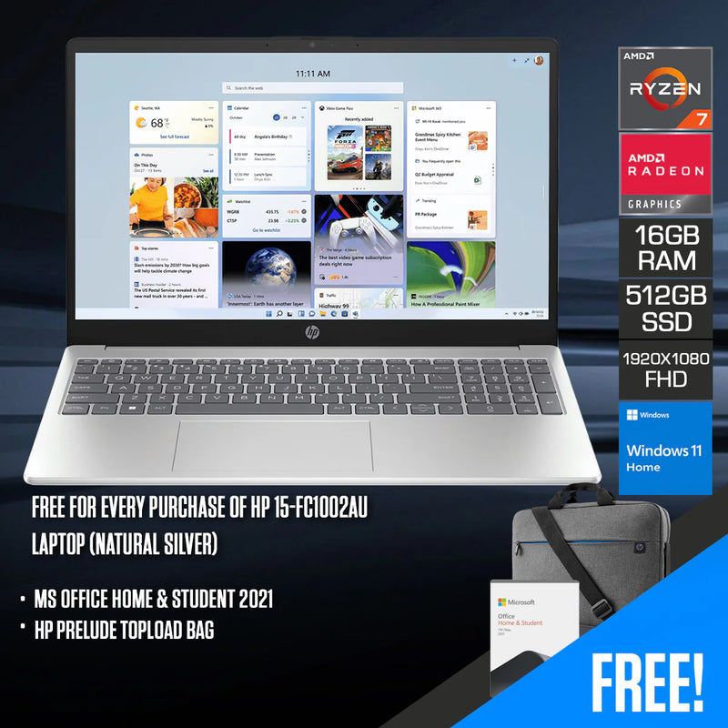 HP 15-FC1002AU Laptop (Natural Silver)