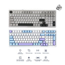 Aula F99 RGB Tri-Mode Type-C 98% 99-Key Gasket Structure Hot-Swap Mechanical Gaming Keyboard (Gray Wood Switch)(Grey/White/Dark Grey, White/Blue/Purple)