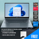 HP Pavilion 15-EH3108AU Laptop (Fog Blue) | 15.6” FHD (1920x1080) | Ryzen 7 7730U | 16GB RAM | 512GB SSD | AMD Radeon Graphics | Windows 11 Home | MS Office Home & Student 2021 | HP Everyday 16" Laptop Briefcase