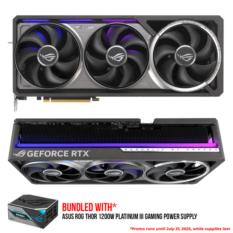 Asus ROG Astral Geforce RTX 5090 OC 32GB GDDR7 Gaming Graphics Card + Asus ROG Thor 1200W Platinum III Gaming Power Supply Bundle